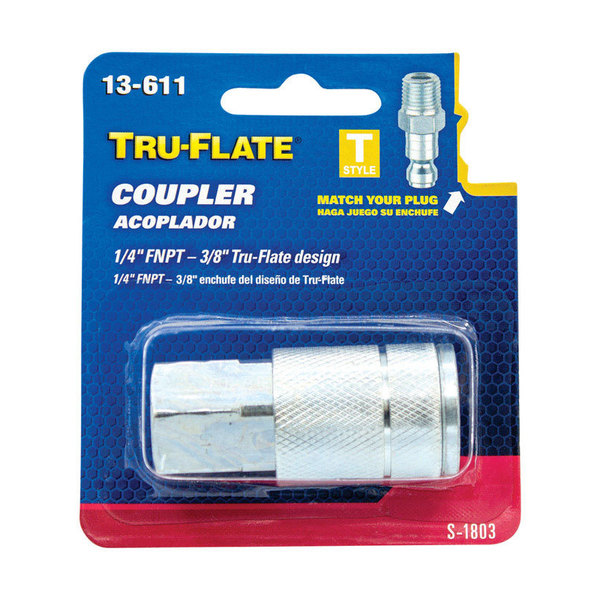 Tru-Flate AIR COUPLER ""T"" 3/8""TF 13611